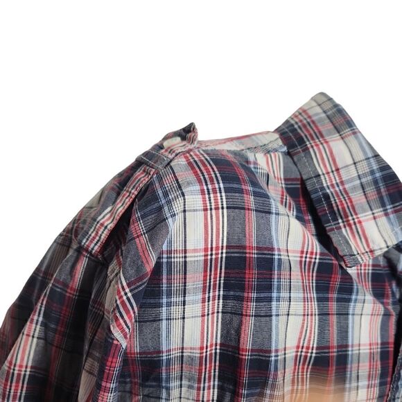 Ecko Unltd Button Front Shirt Blue Red Plaid Mens Size XXL - Picture 5 of 11